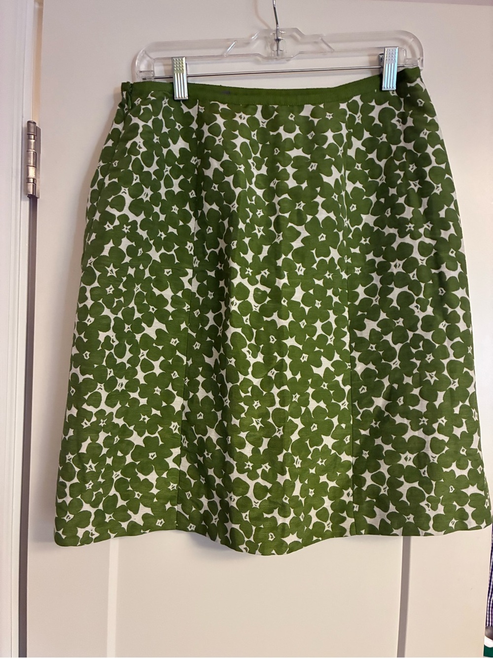 Kate Hill Green and White Floral Print Petite Skirt